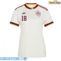 Camisa de time de futebol Espanha Martin Zubimendi #18 Replicas 2º Equipamento Feminina Mundo 2026 Manga Curta